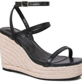 Camelia Rosie Square Toe Wedges - Black