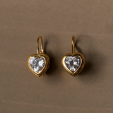 Hart Bezel Heart Drop Earrings