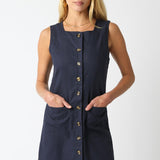 Scarlett Button Dress - Navy