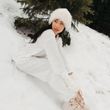 Fancy Buttoned Waffle Long Sleeve - Snow White