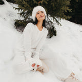 Fancy Buttoned Waffle Long Sleeve - Snow White