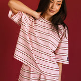 Fancy Button Shorts - Candy Cane Stripes