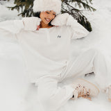 Fancy Buttoned Waffle Long Sleeve - Snow White