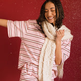 Fancy Button Shorts - Candy Cane Stripes