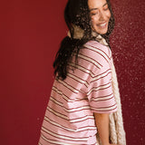 Fancy Button Shorts - Candy Cane Stripes