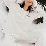 Fancy Buttoned Waffle Long Sleeve - Snow White