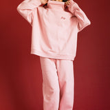 Fancy Oversized Fleece Embroidered Rolled Neck - Gumdrop