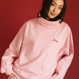 Fancy Oversized Fleece Embroidered Rolled Neck - Gumdrop