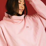 Fancy Oversized Fleece Embroidered Rolled Neck - Gumdrop