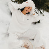 Fancy Buttoned Waffle Long Sleeve - Snow White