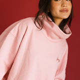 Fancy Oversized Fleece Embroidered Rolled Neck - Gumdrop