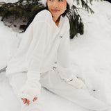 Fancy Buttoned Waffle Long Sleeve - Snow White