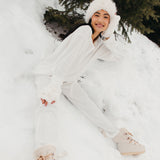 Fancy Waffle Knit Pants - Snow White