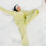 Fancy Oversized Fleece Mockneck - Alpine Lime