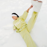 Fancy Oversized Fleece Mockneck - Alpine Lime