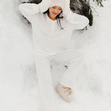 Fancy Waffle Knit Pants - Snow White