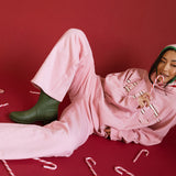 Fancy Fleece Wide Leg Sweatpants - Gumdrop