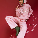 Fancy Fleece Wide Leg Sweatpants - Gumdrop
