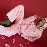 Fancy Fleece Wide Leg Sweatpants - Gumdrop