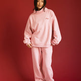 Fancy Oversized Fleece Embroidered Rolled Neck - Gumdrop