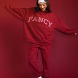 Fancy Fleece Cuffed Leg Sweatpants - Peppermint