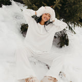 Fancy Buttoned Waffle Long Sleeve - Snow White