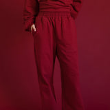 Fancy Fleece Wide Leg Sweatpants - Peppermint