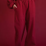 Fancy Fleece Wide Leg Sweatpants - Peppermint