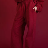 Fancy Fleece Wide Leg Sweatpants - Peppermint
