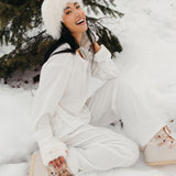 Fancy Buttoned Waffle Long Sleeve - Snow White