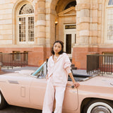 Fancy Fleece Straight Leg Drawstring Pants - Pearl Pink