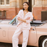 Fancy Fleece Straight Leg Drawstring Pants - Pearl Pink