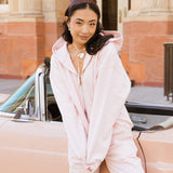 Fancy Split Zip Hoodie - Pearl Pink