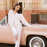 Fancy Split Zip Hoodie - Pearl Pink