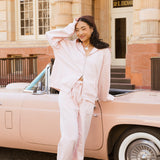 Fancy Split Zip Hoodie - Pearl Pink