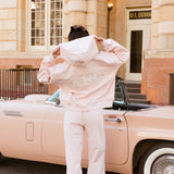 Fancy Split Zip Hoodie - Pearl Pink