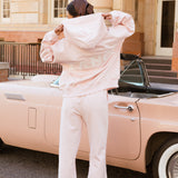 Fancy Fleece Straight Leg Drawstring Pants - Pearl Pink