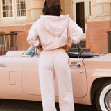 Fancy Fleece Straight Leg Drawstring Pants - Pearl Pink