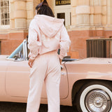 Fancy Split Zip Hoodie - Pearl Pink