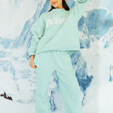 Fancy Fleece Wide Leg Sweatpants - Glacier Sky