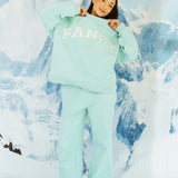 Fancy Fleece Wide Leg Sweatpants - Glacier Sky