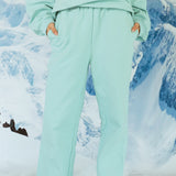 Fancy Fleece Wide Leg Sweatpants - Glacier Sky