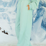 Fancy Fleece Wide Leg Sweatpants - Glacier Sky