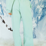 Fancy Fleece Wide Leg Sweatpants - Glacier Sky