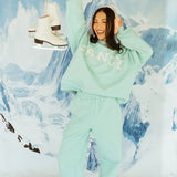 Fancy Fleece Wide Leg Sweatpants - Glacier Sky