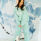 Fancy Fleece Wide Leg Sweatpants - Glacier Sky
