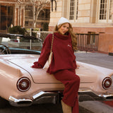 Fancy Oversized Fleece Rolled Neck Mockneck - Black Cherry