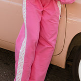 Fancy Fleece Heartline Wide Leg Sweatpants – Fuchsia Pink