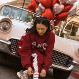 Fancy Flow Stripe Socks - Black Cherry