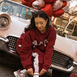 Fancy Flow Stripe Socks - Black Cherry